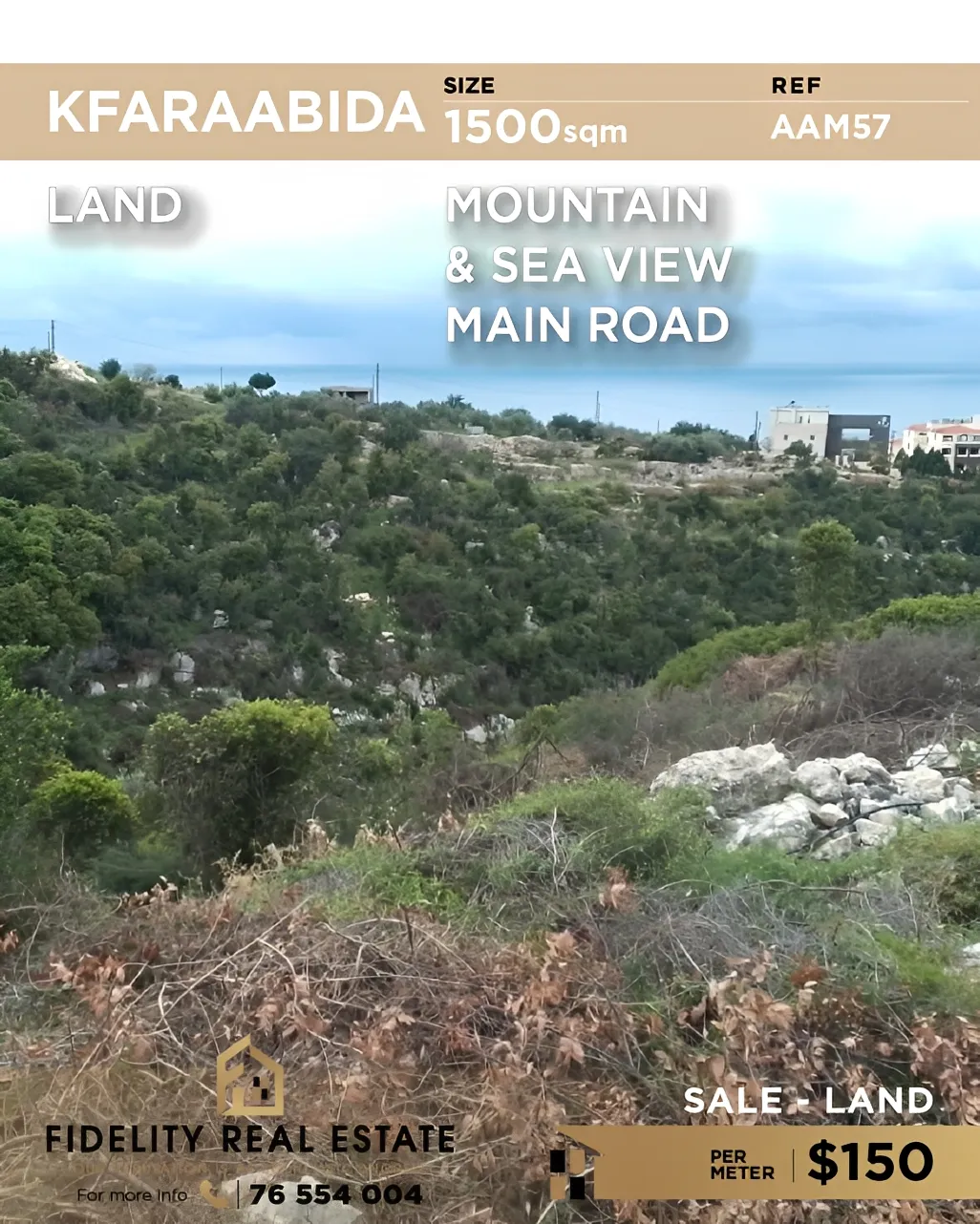 Residential Land for sale in Kfar Aabida, Lebanon
