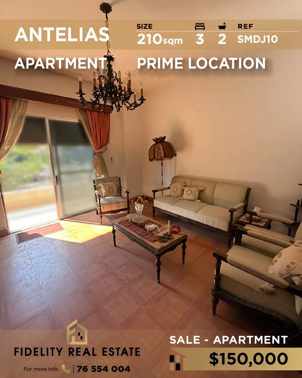 Apartment for sale in Antelias, Lebanon - 3 bed, 2 bath