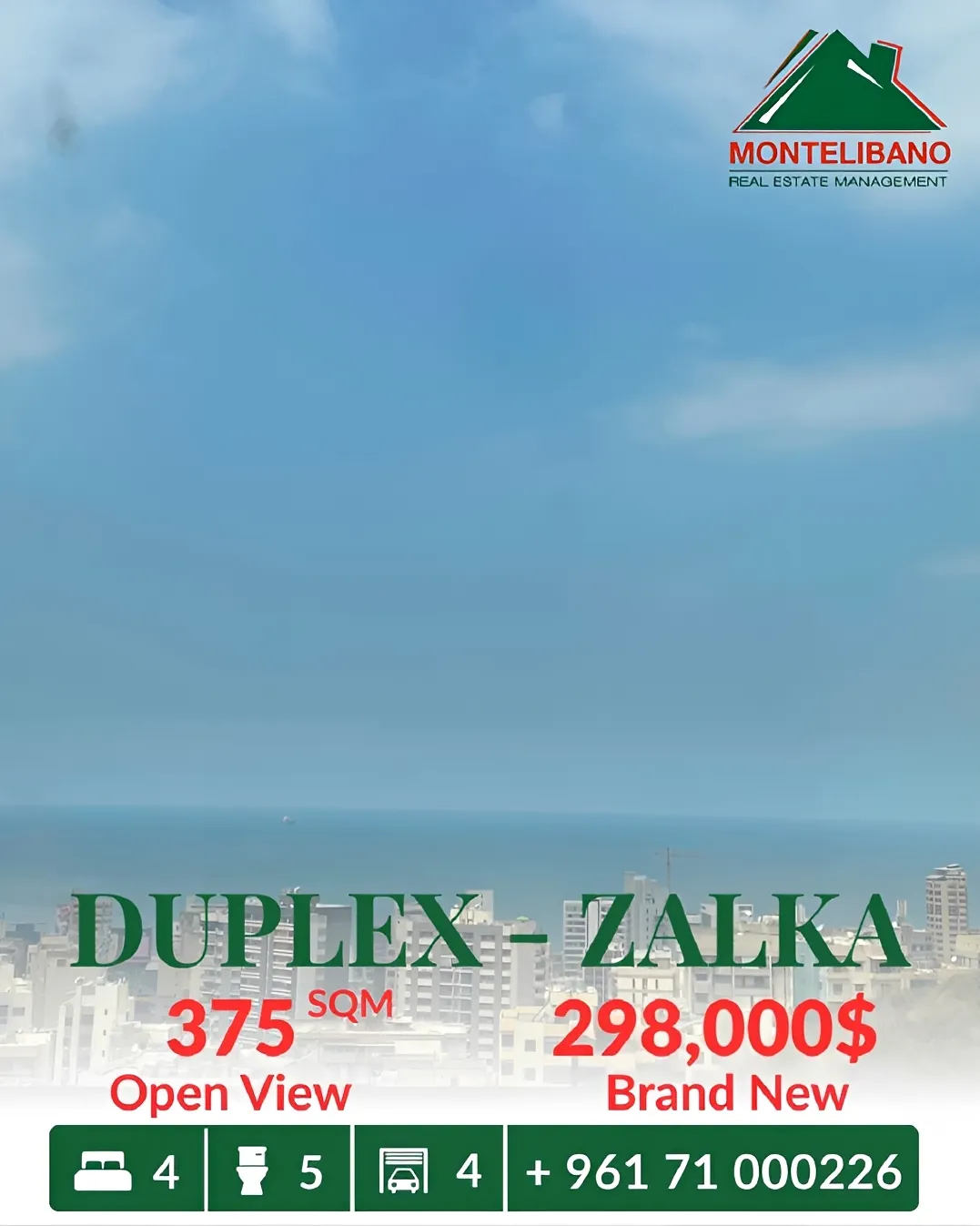 Duplex for sale in Zalqa, Lebanon - 4 bed, 5 bath