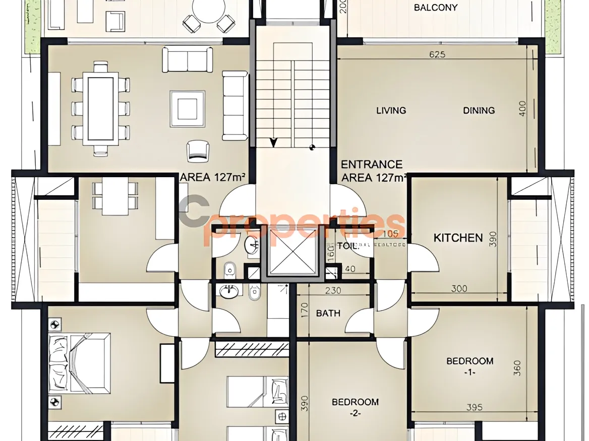 Apartment for Sale in Aaoukar - 2 bed, 2 bath