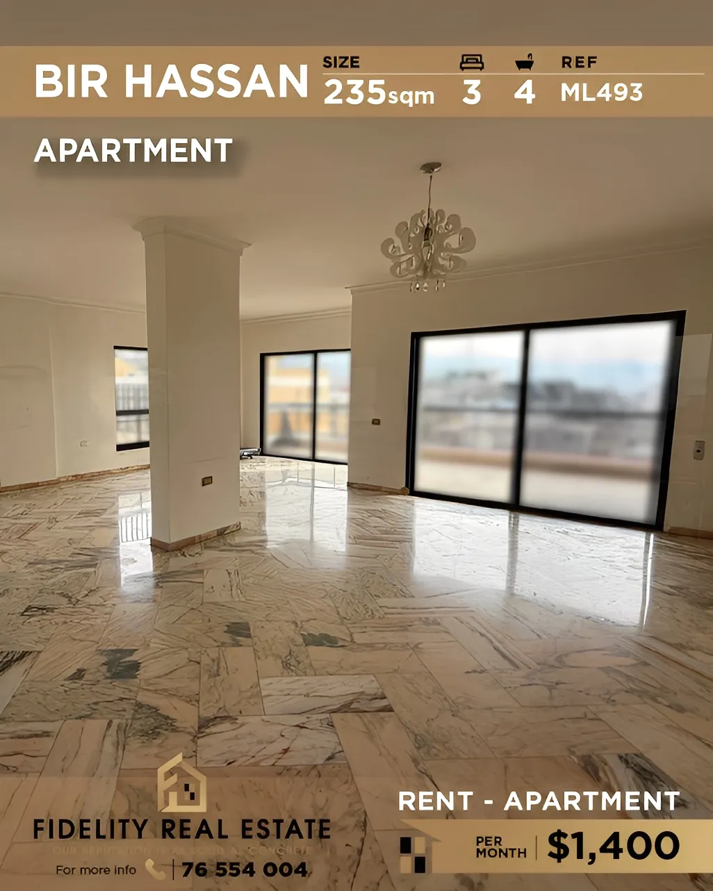 Apartment for Rent in Bir Hasan, Lebanon