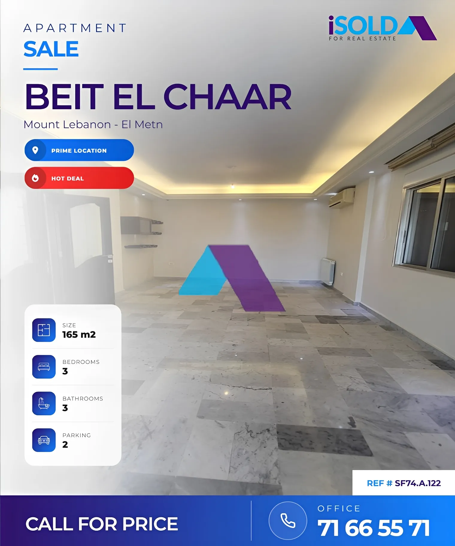 Apartment for sale in Beit El Chaar