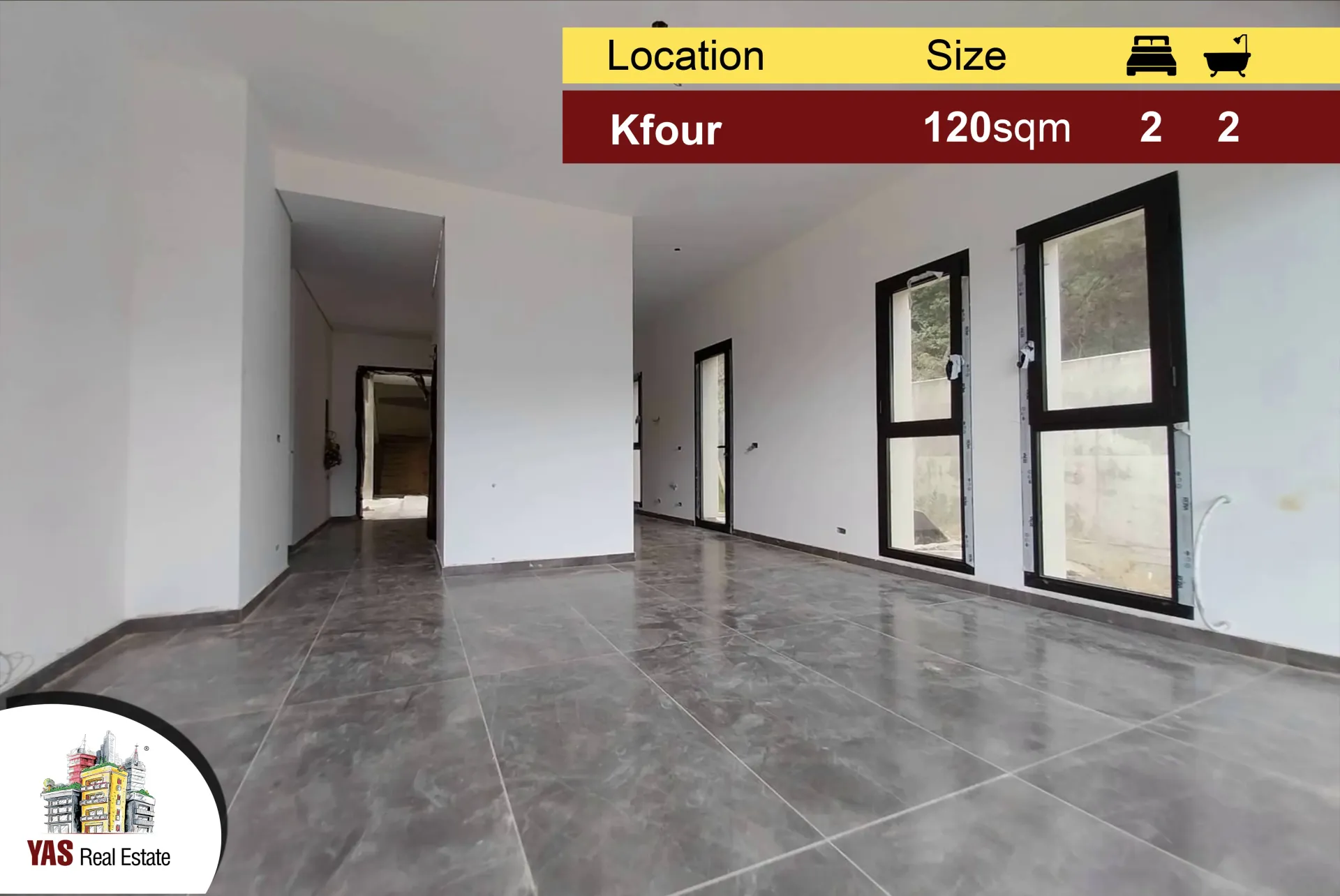 Apartment for Sale in Kfour - 2 bed, 2 bath