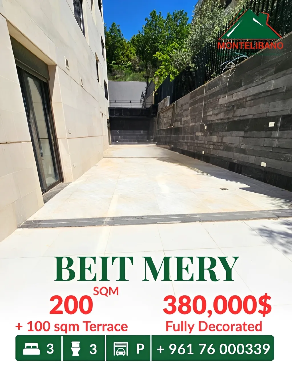 Apartment for sale in Beit Meri, Lebanon - 3 bed, 3 bath