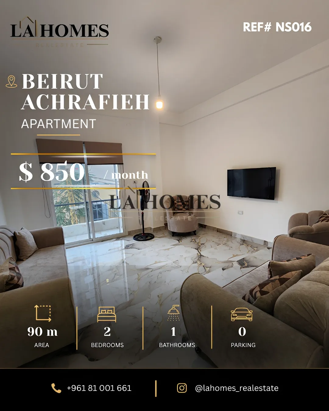 Apartment for rent in Achrafieh