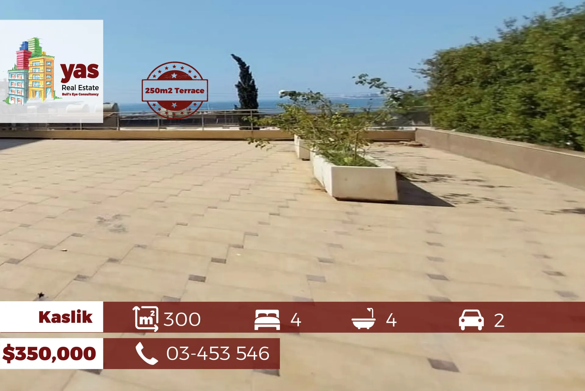 Apartment for Sale in Kaslik - 4 bed, 4 bath