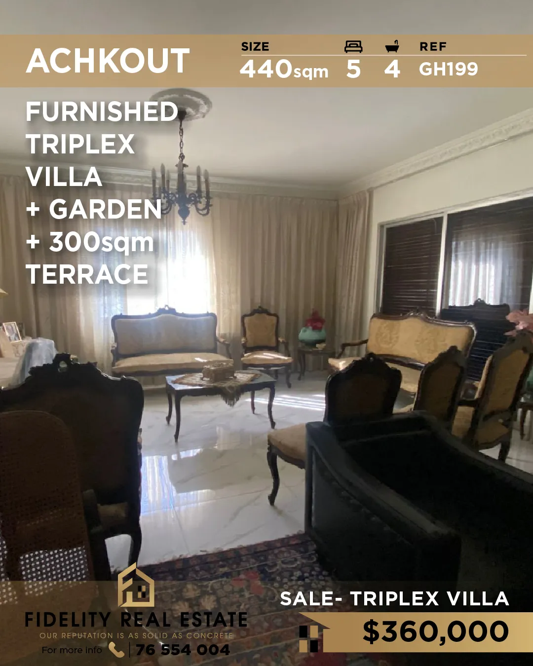 Villa for sale in Ashqout, Lebanon