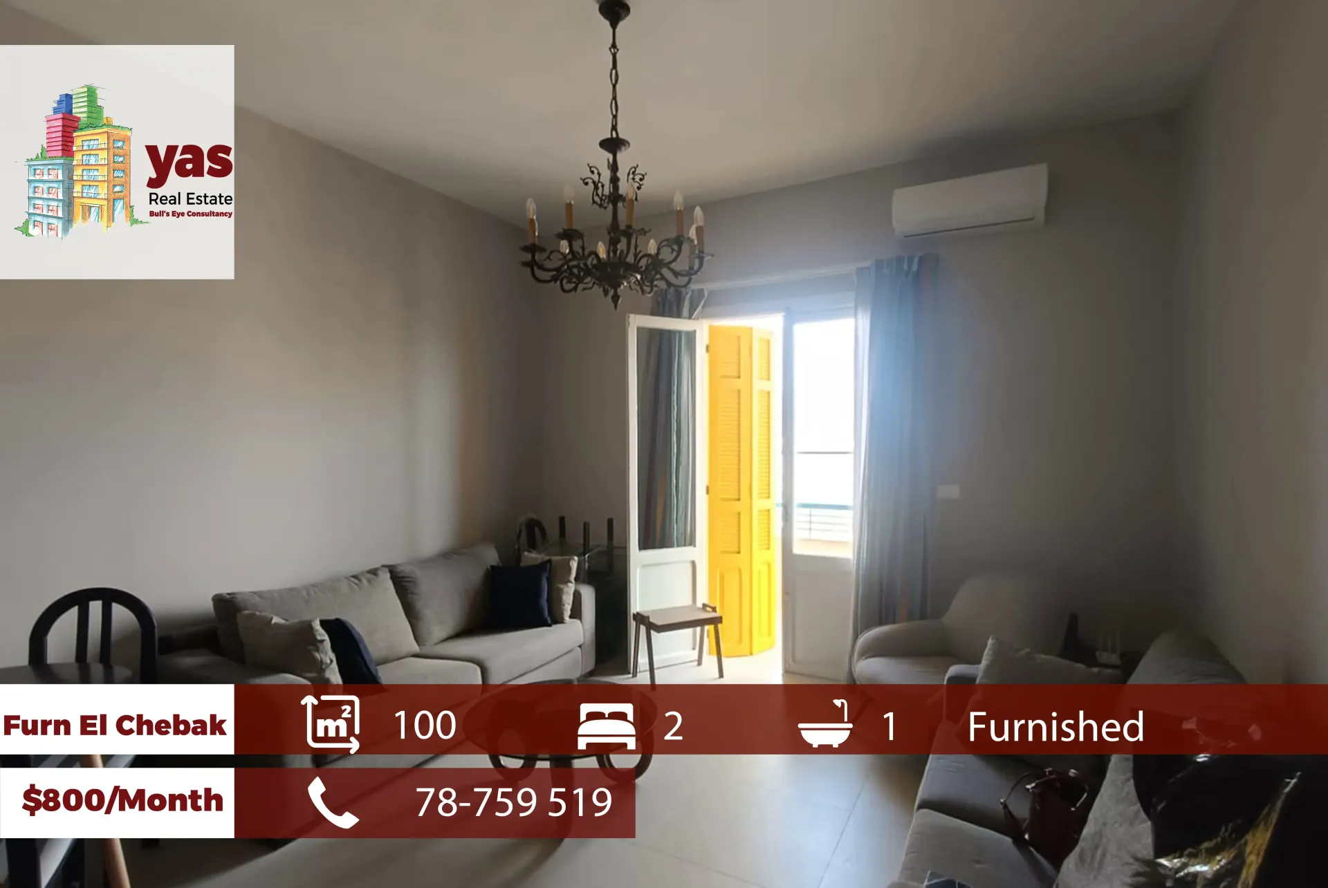 Apartment for Rent in Forn el Chebbak - 2 bed, 1 bath