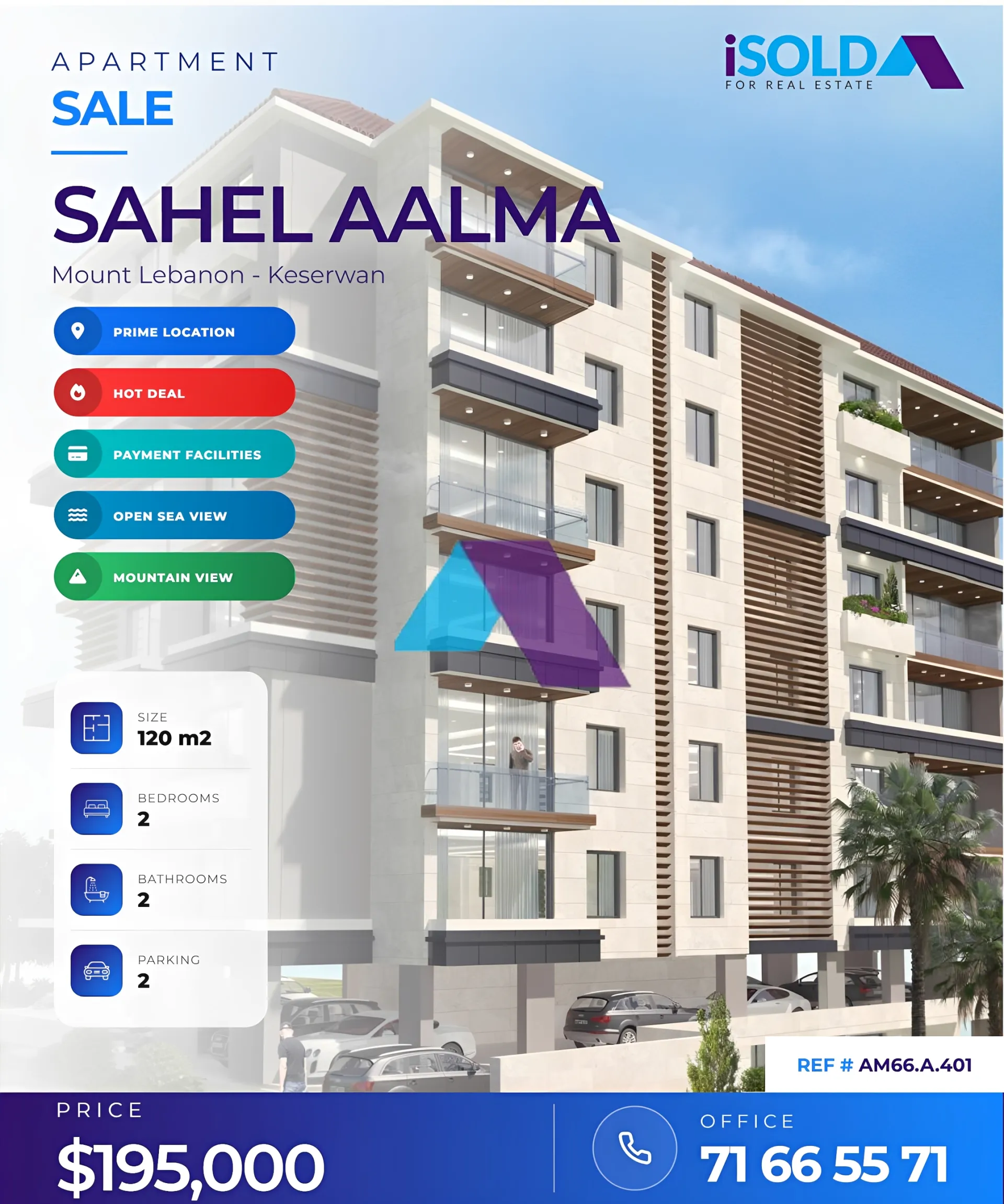 Apartment for sale in Sahel Aalma, Lebanon - 2 bed, 2 bath