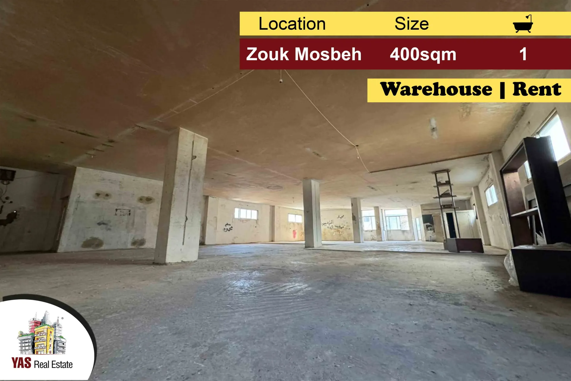 Warehouse for rent in Zouk Mosbeh