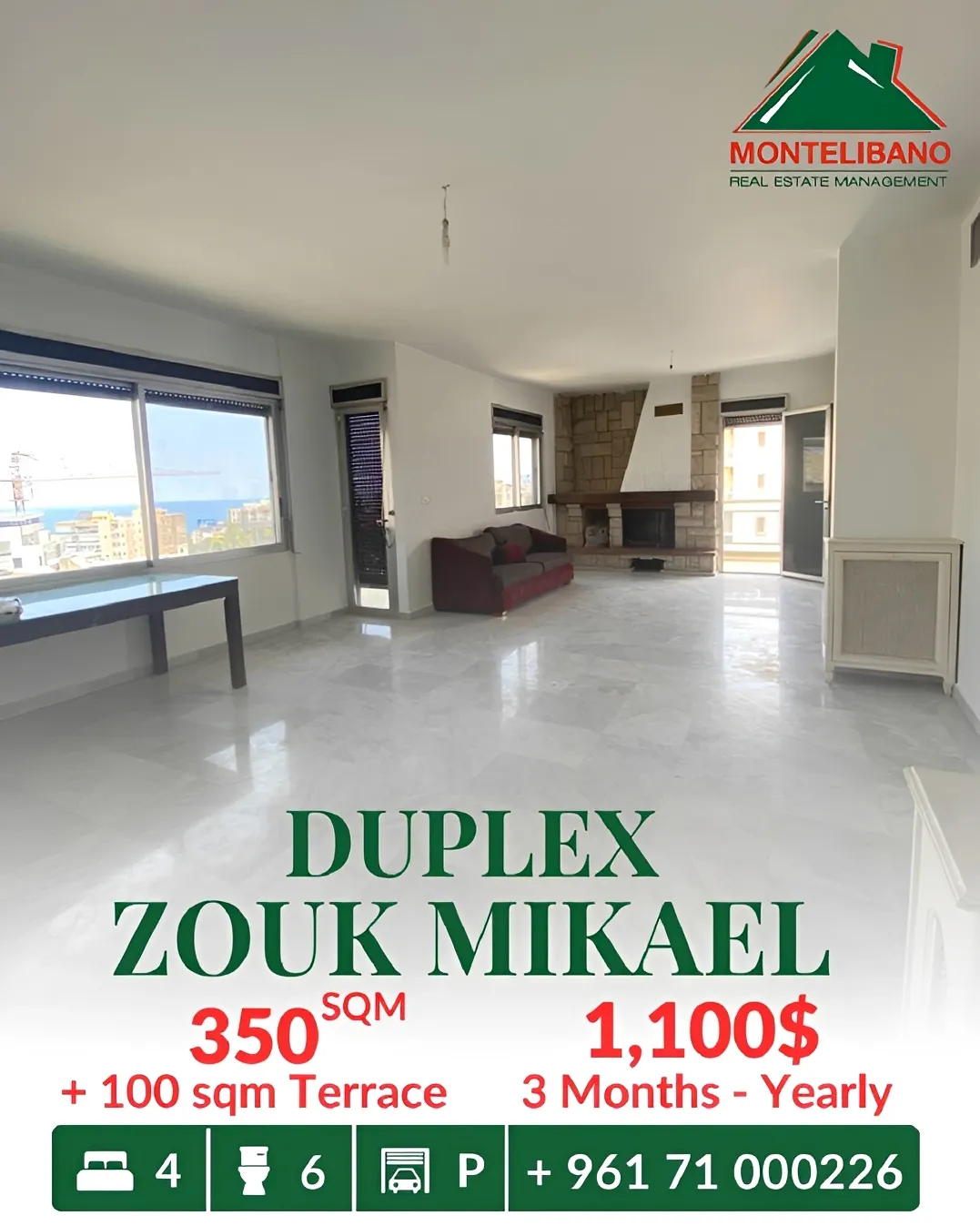Duplex for rent in Zouk Mikael, Lebanon
