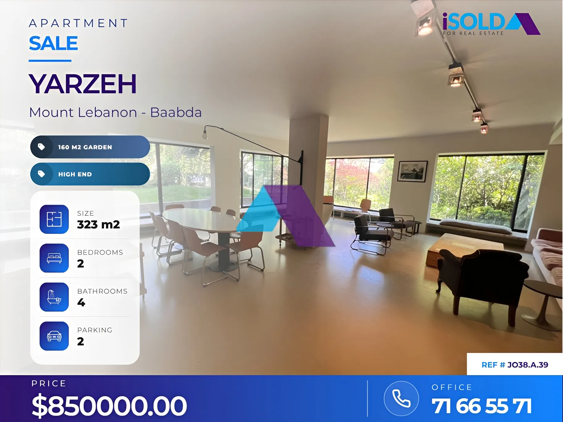 Apartment for sale in Yarzeh, Lebanon - 2 bed, 4 bath