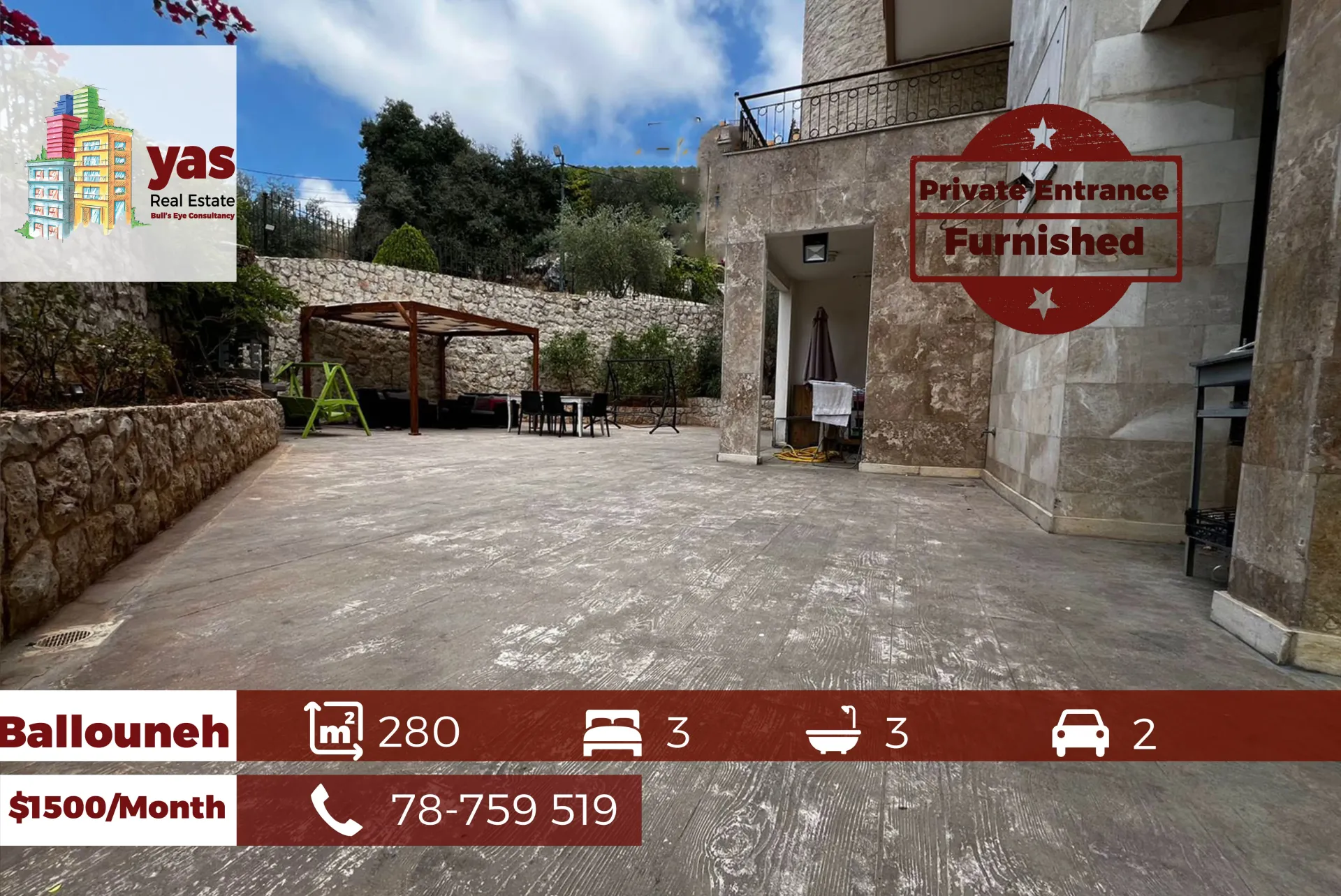 Apartment for Rent in Ballouneh