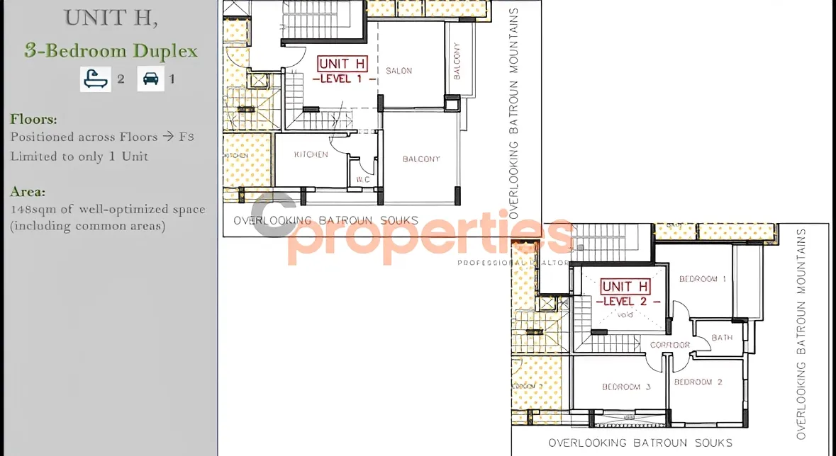 Duplex for sale in Batroun