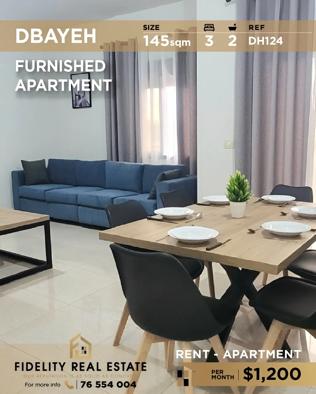 Apartment for rent in Dbayeh, Lebanon - 3 bed, 2 bath