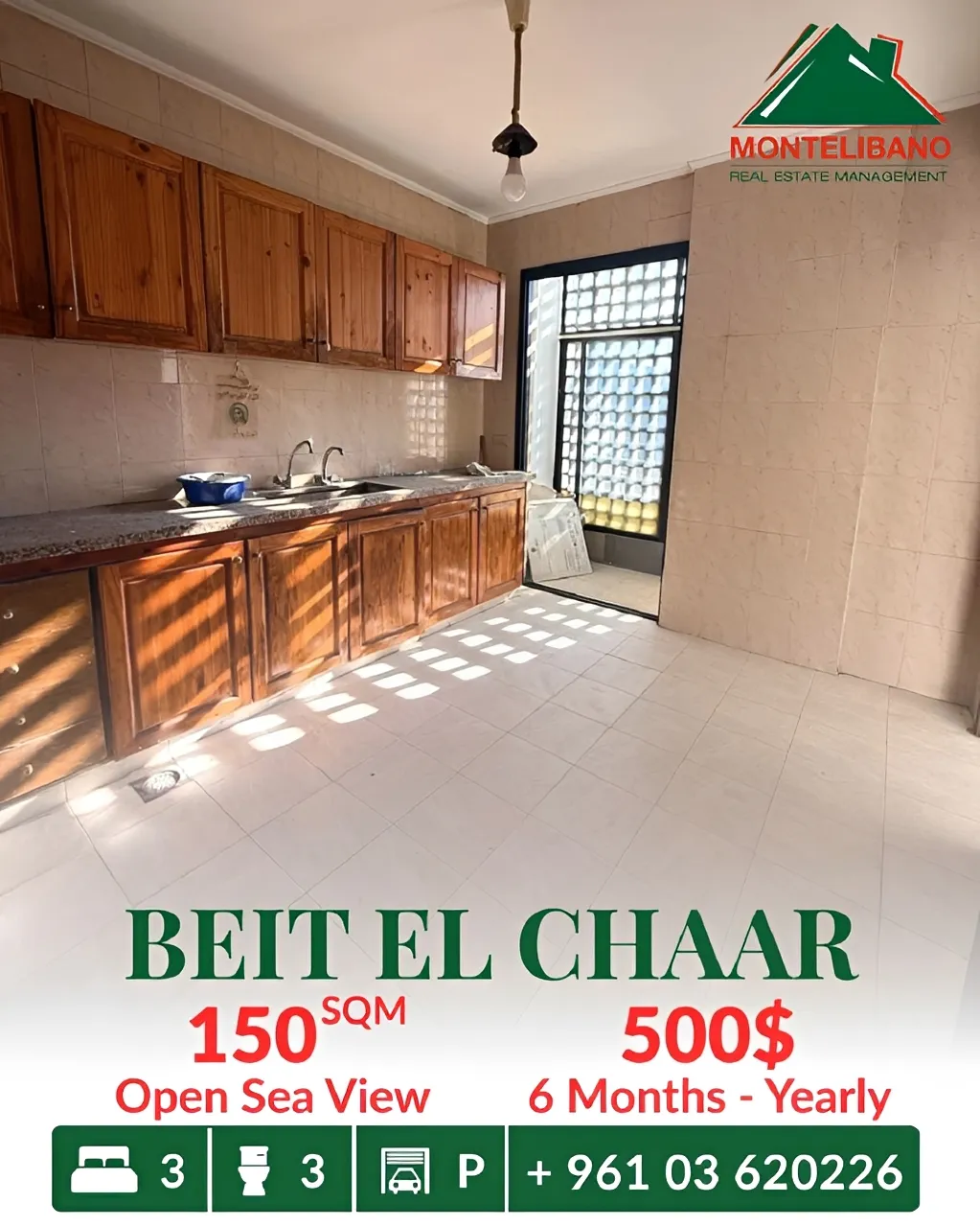 Apartment for rent in Beit El Chaar