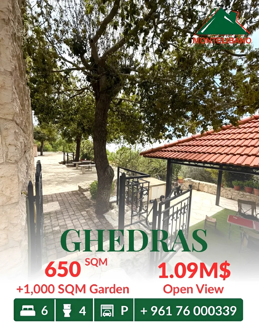 Apartment for sale in Ghadras, Lebanon