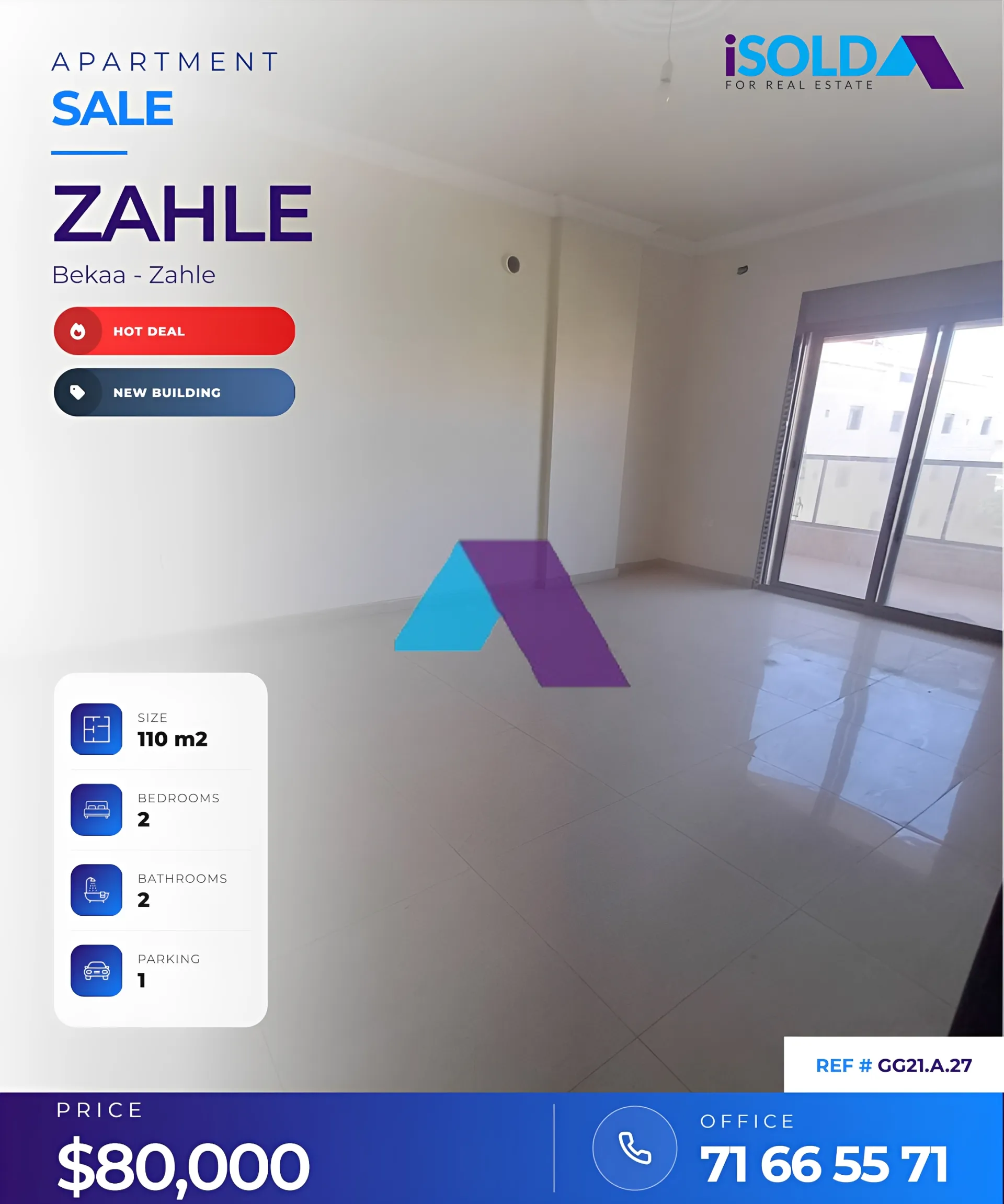 Apartment for sale in Zahlé, Lebanon - 2 bed, 2 bath