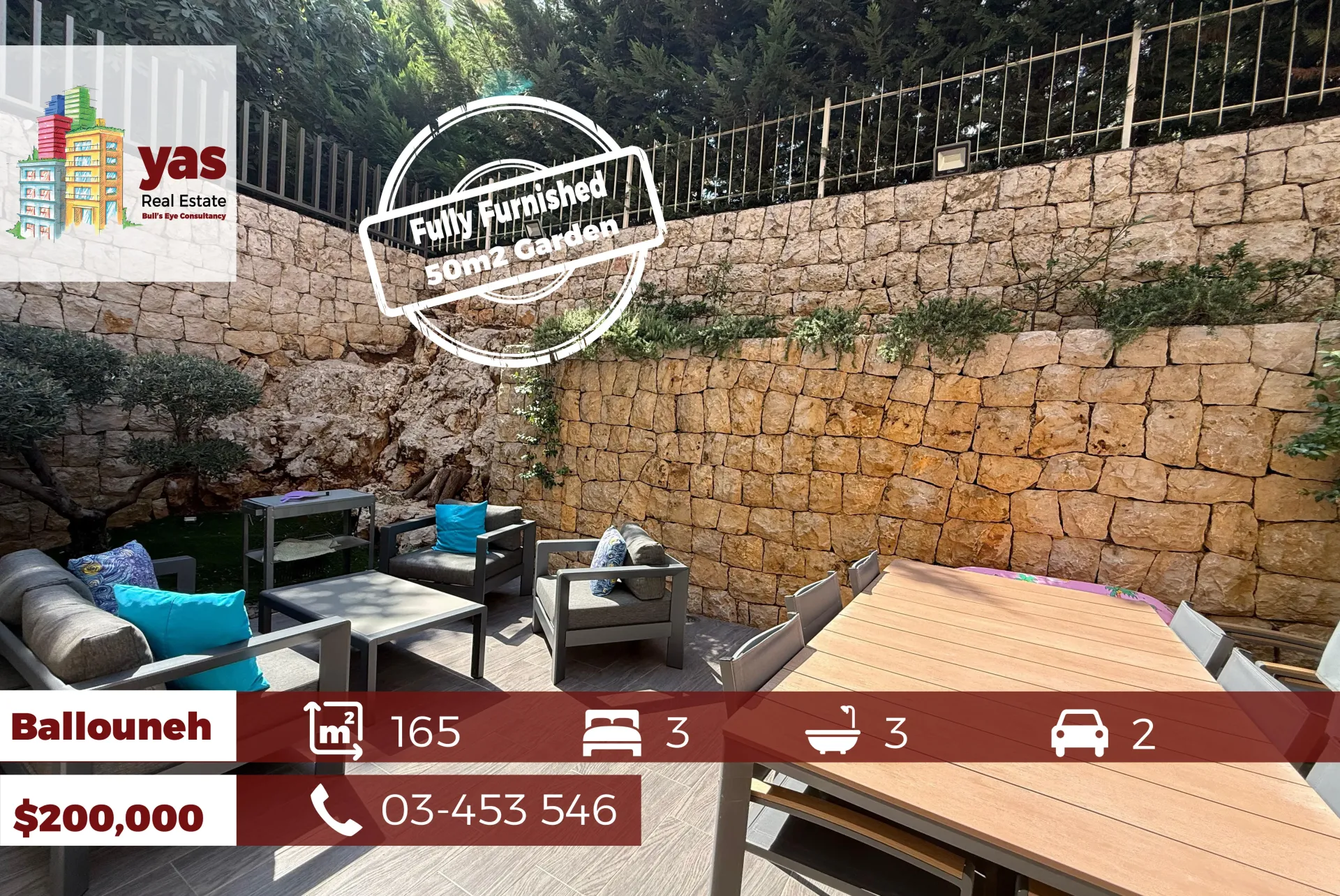 Apartment for Sale in Ballouneh - 3 bed, 3 bath