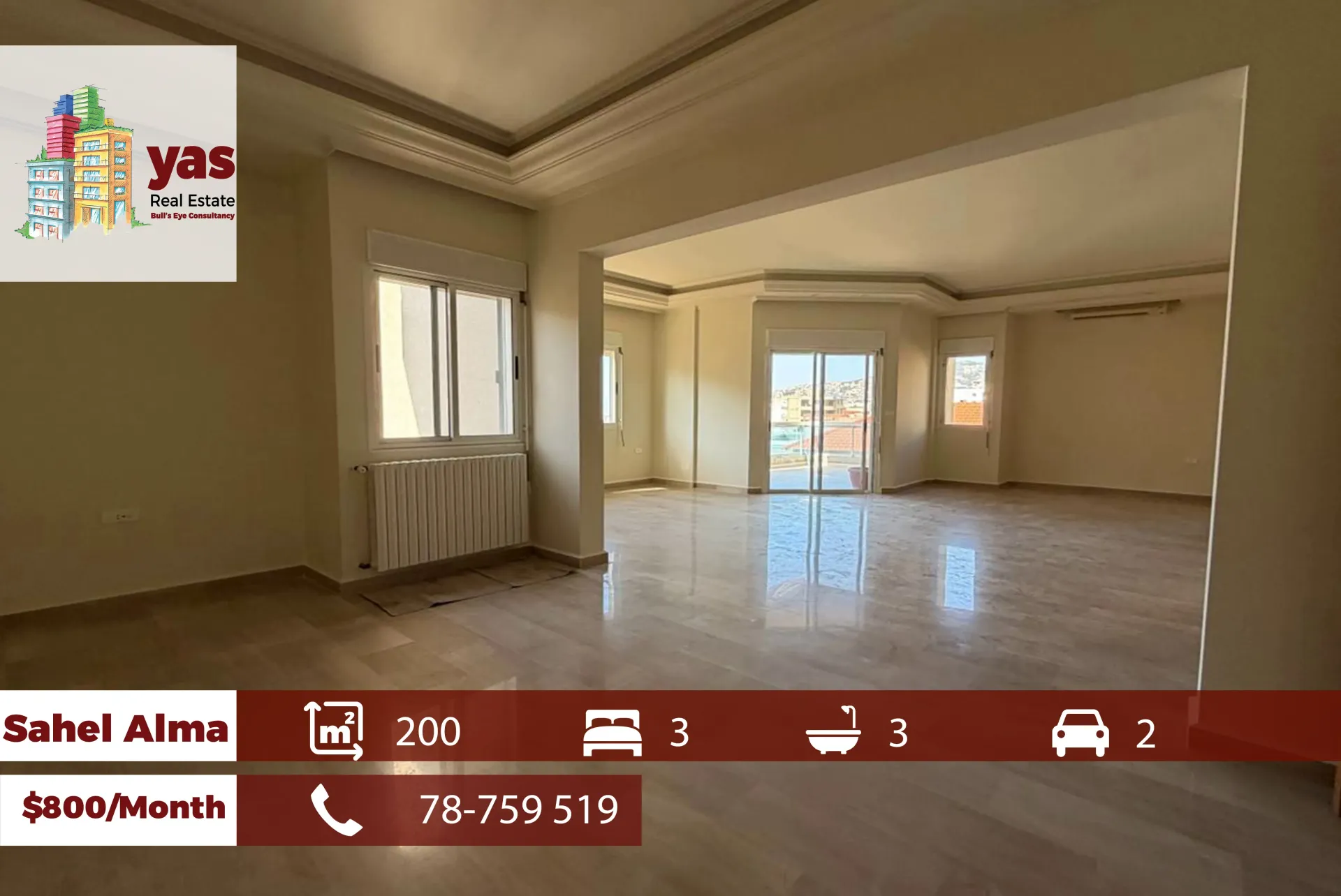Apartment for Rent in Sahel Alma - 3 bed, 3 bath