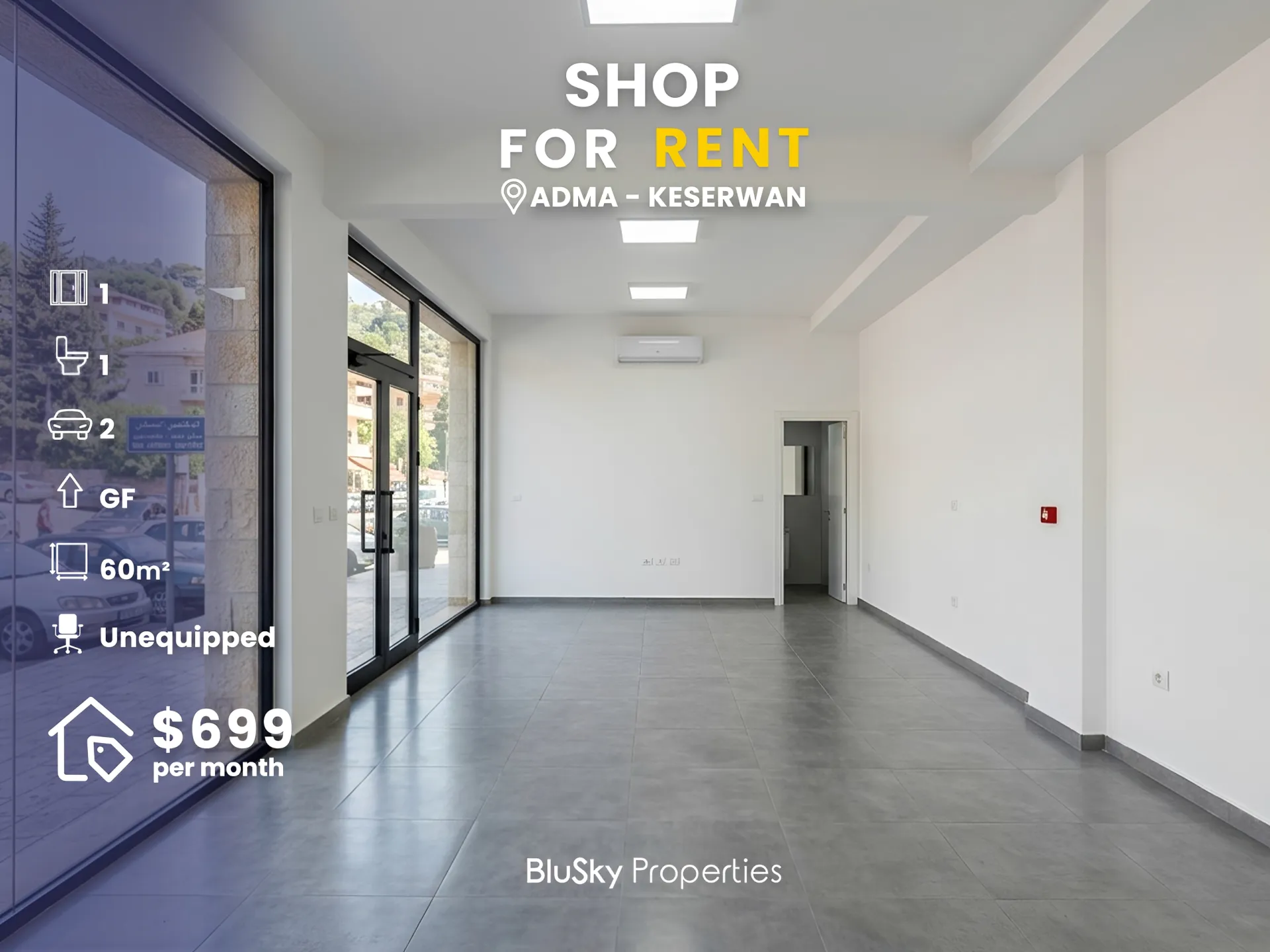 Shop for rent in Adma w dafnah, lebanon