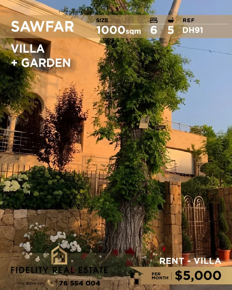 Villa for rent in Saoufar, Lebanon - 6 bed, 5 bath
