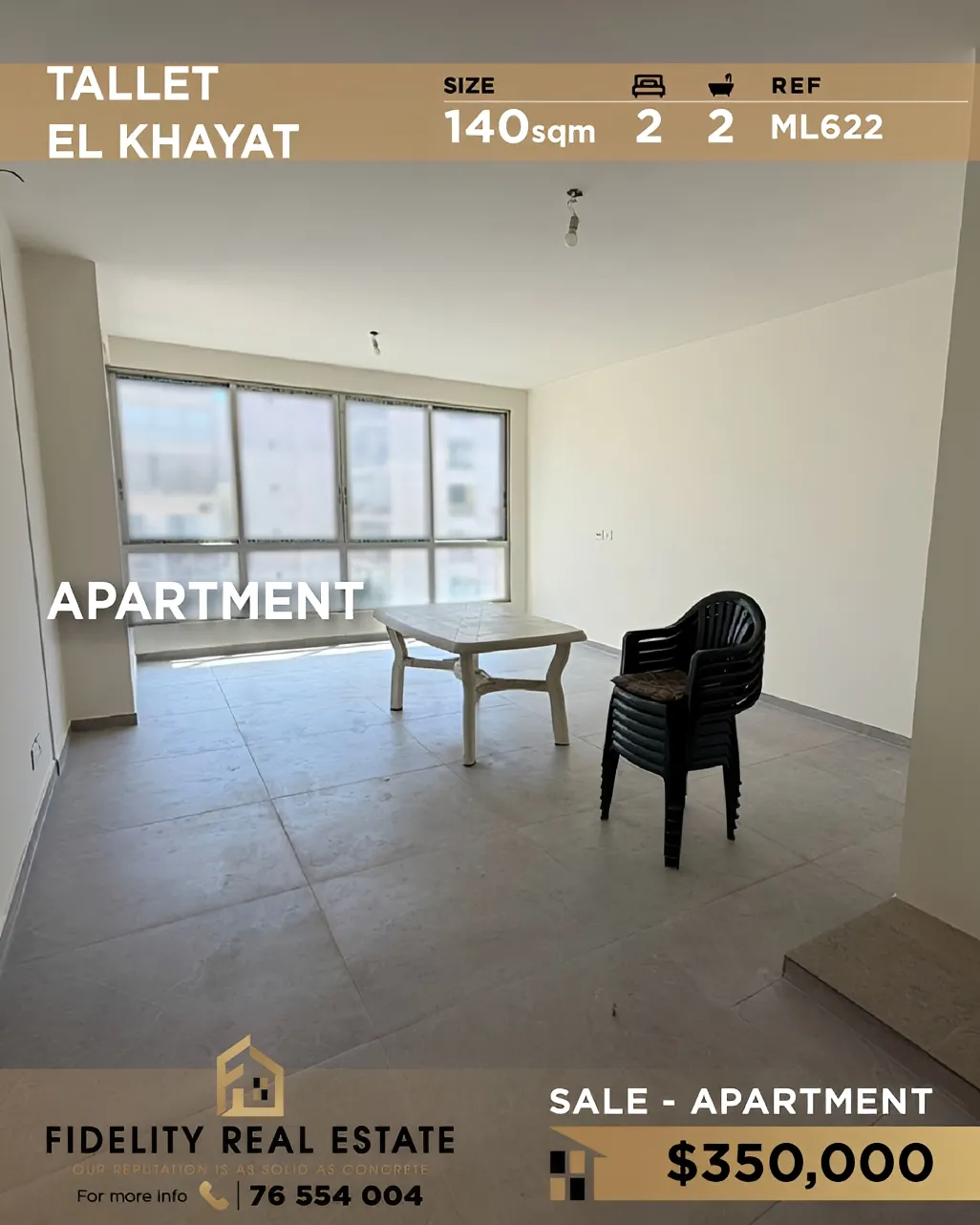 Apartment for sale in Tallet Khayat, Beirut, Lebanon - 2 bed, 2 bath