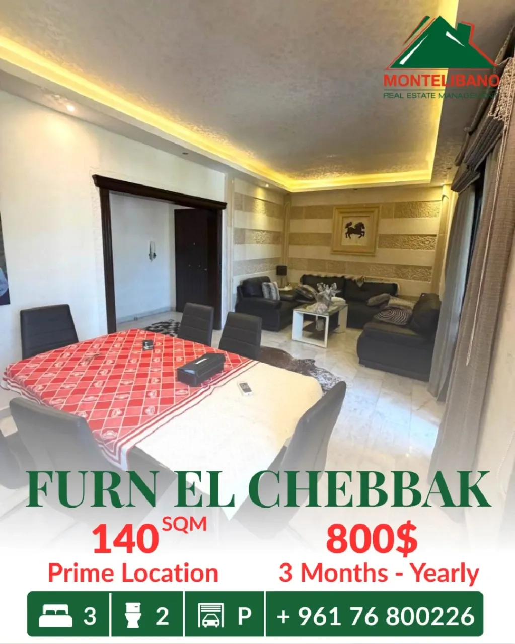 Apartment for rent in Forn El Chebbak, Lebanon