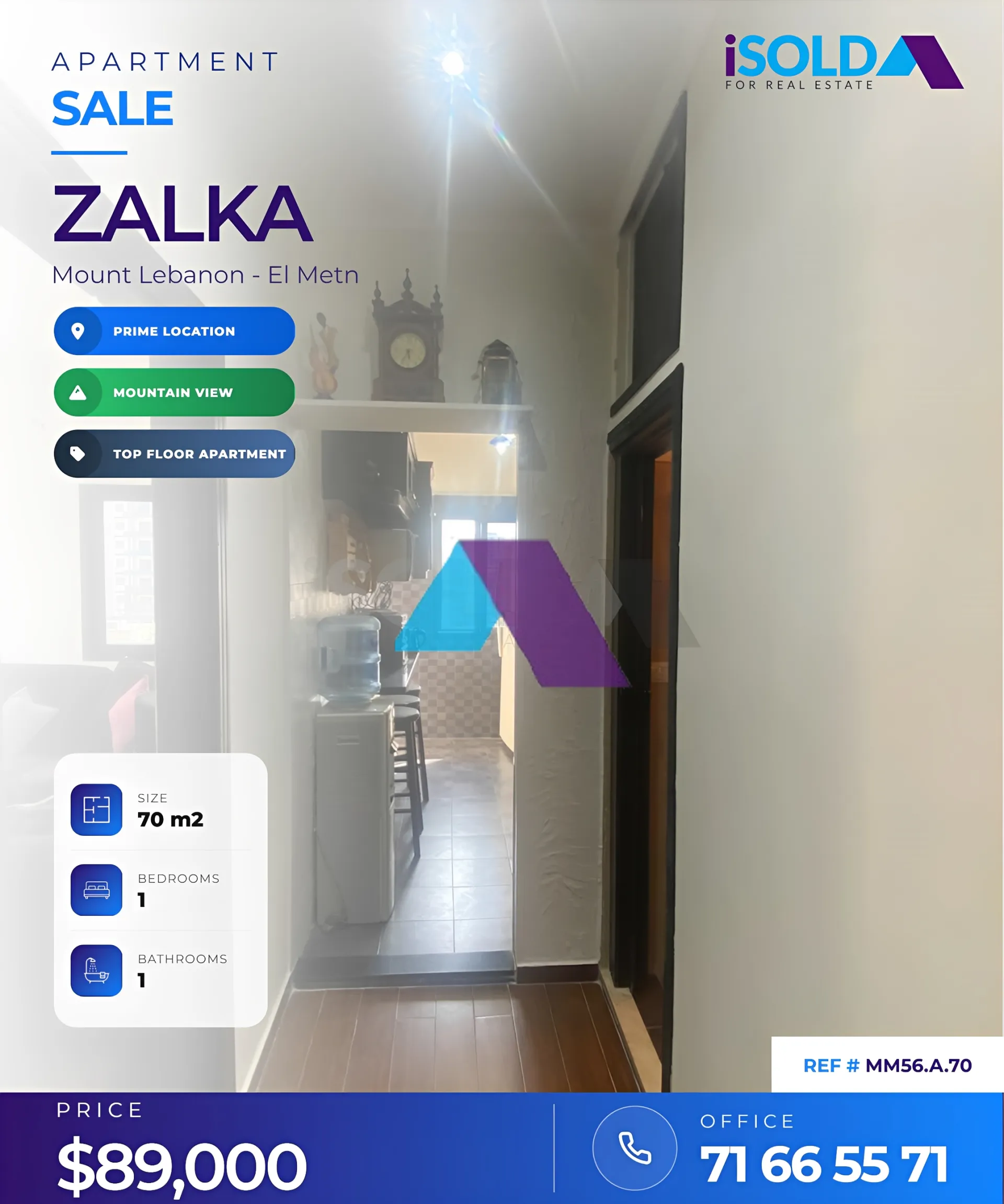 Apartment for sale in Zalqa, Lebanon - 1 bed, 1 bath