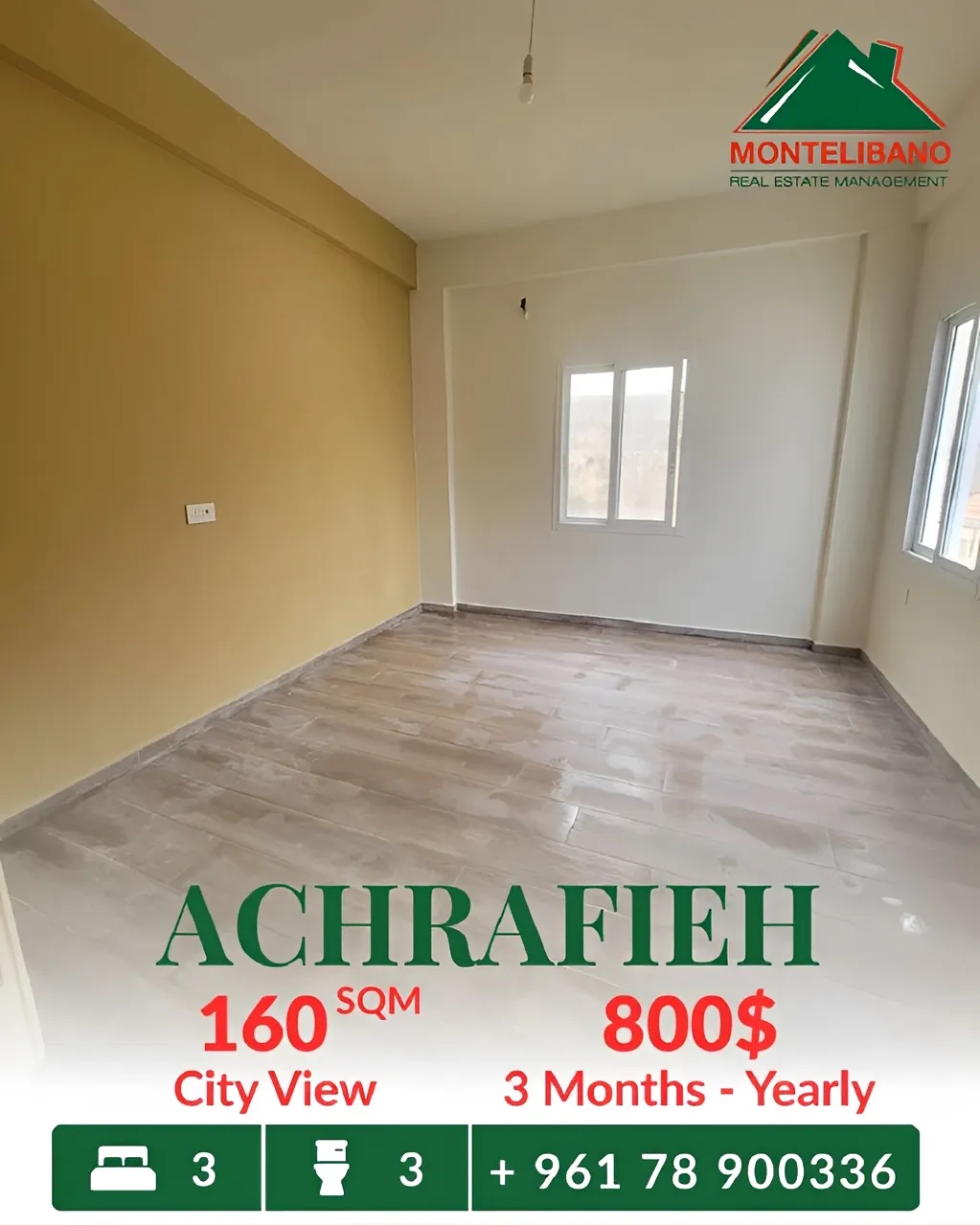 Apartment for rent in Achrafieh, Beirut, Lebanon - 3 bed, 3 bath