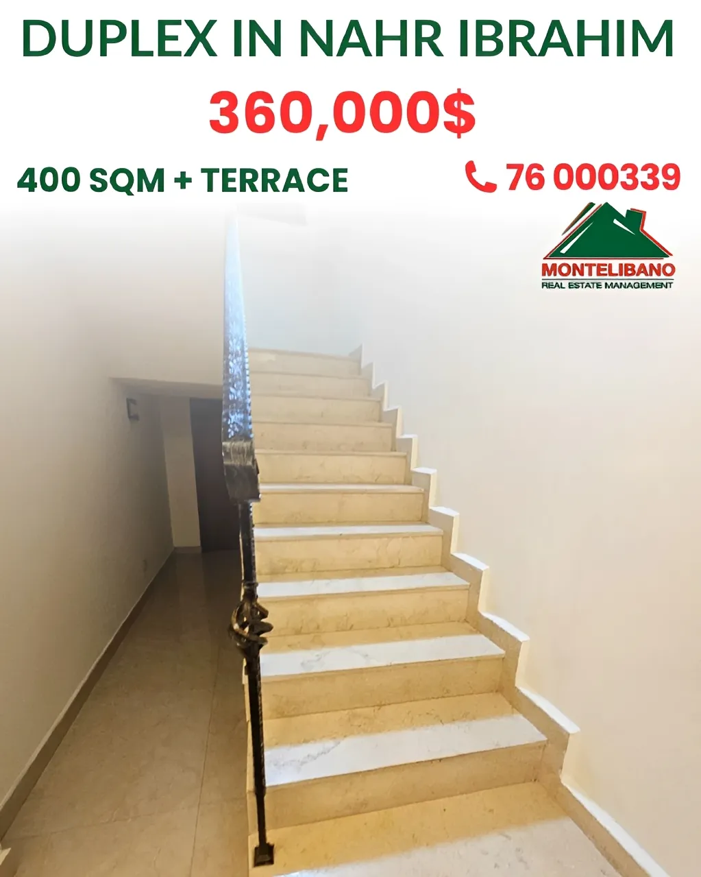 Duplex for sale in Nahr Ibrahim, Lebanon