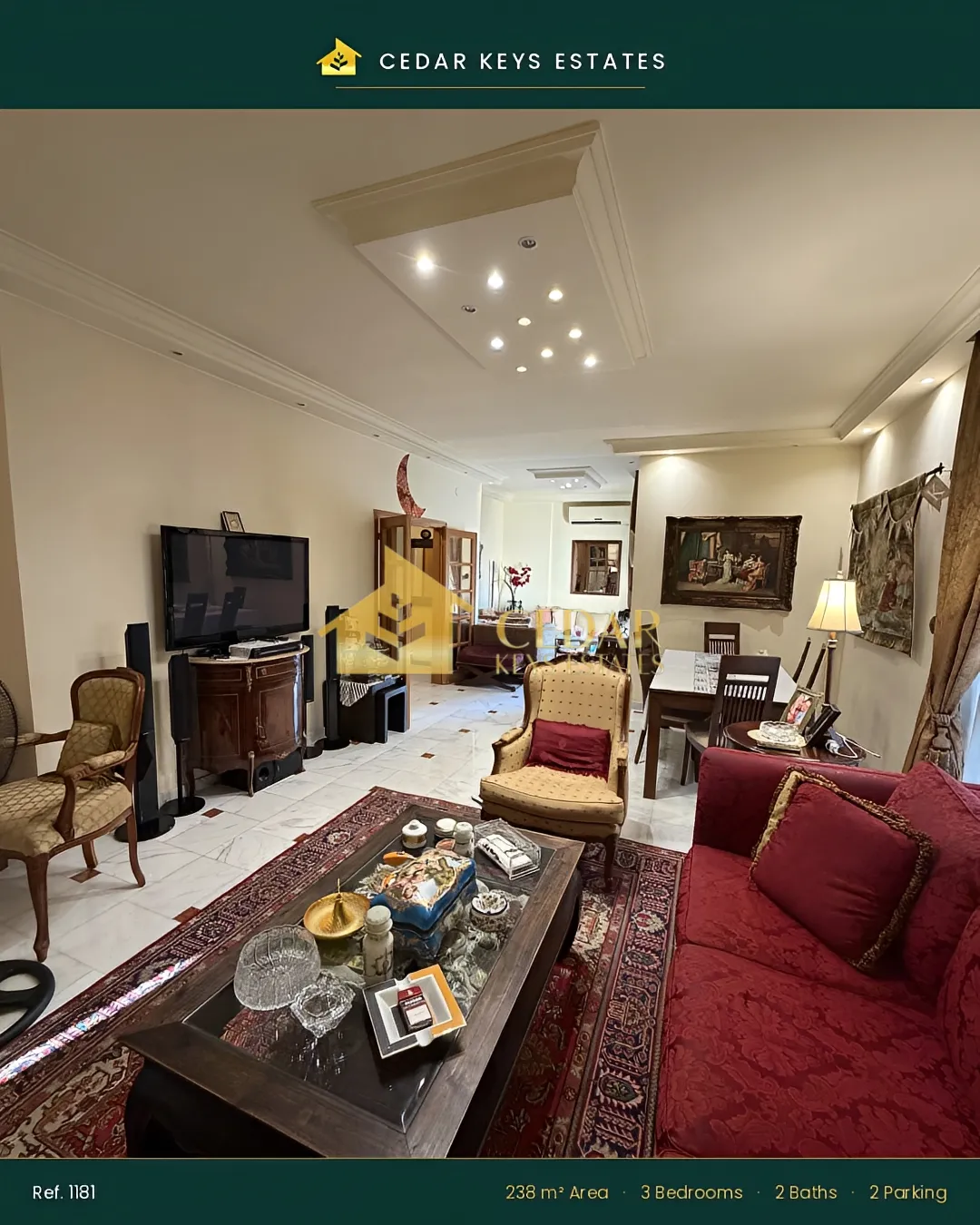 Apartment for sale in Patrakyieh, Beirut, Lebanon - 3 bed, 2 bath