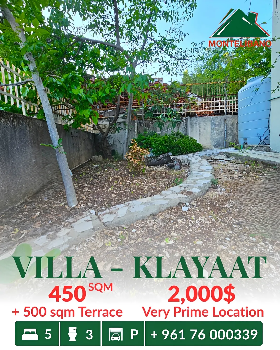 Villa for rent in Qlayaat, Lebanon