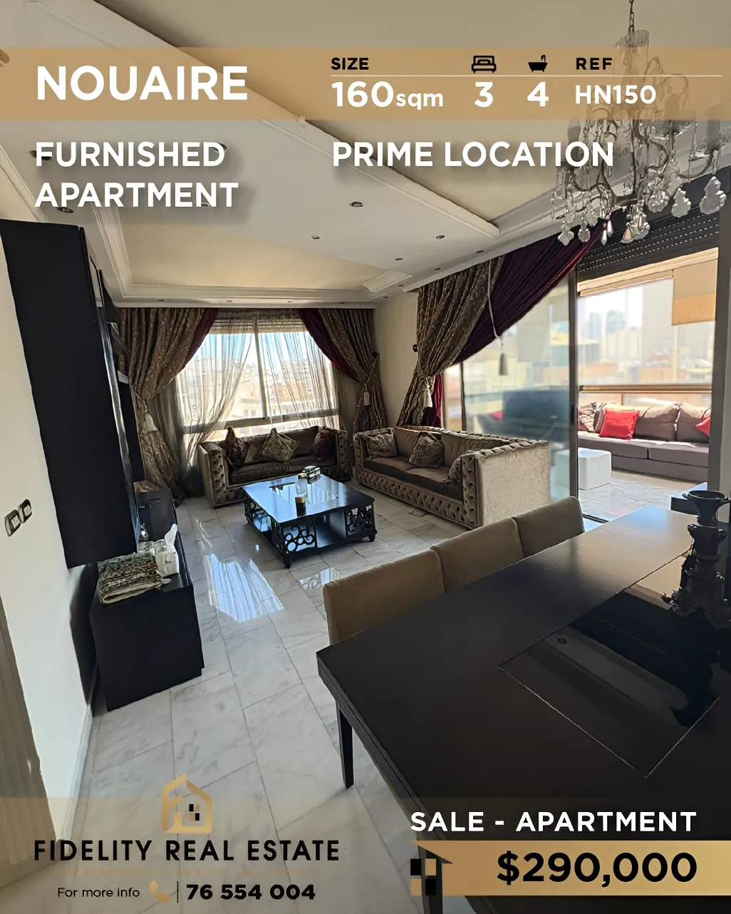 Apartment for sale in Nowayri, Bayrut, Lebanon - 3 bed, 4 bath