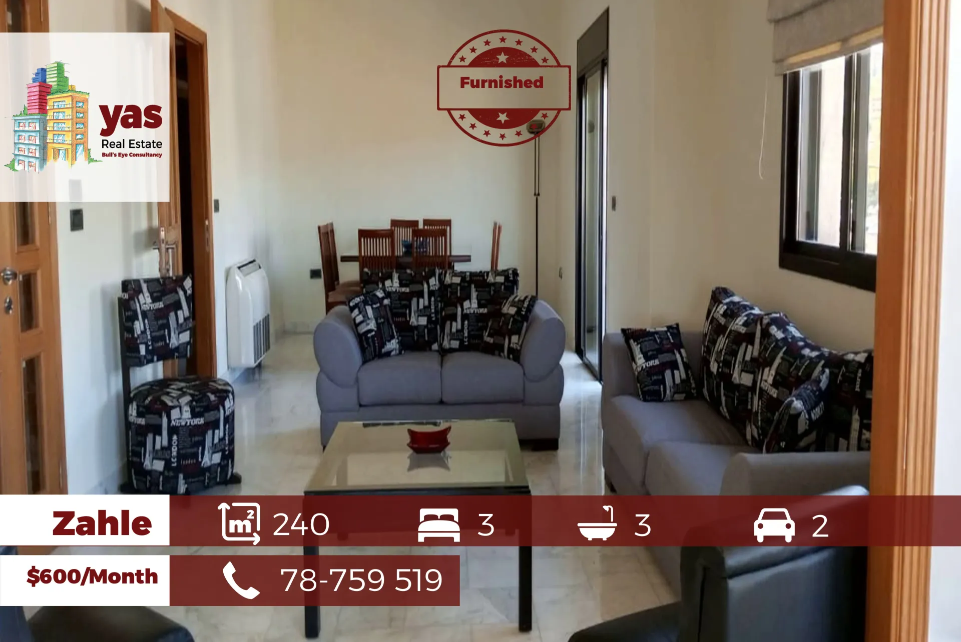 Apartment for Rent in Zahle - 3 bed, 3 bath