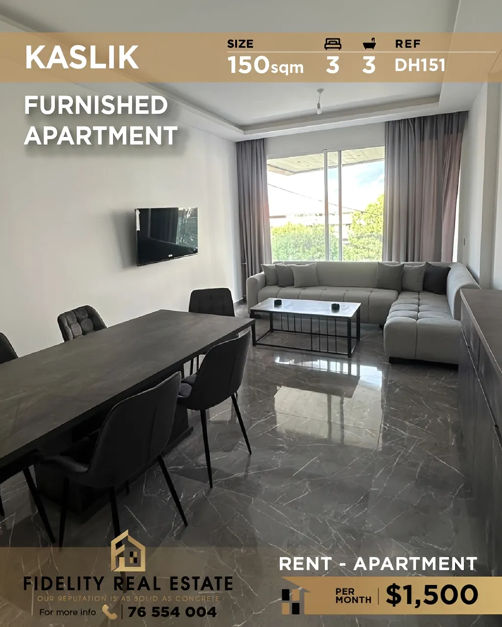 Apartment for rent in Kaslik, Lebanon