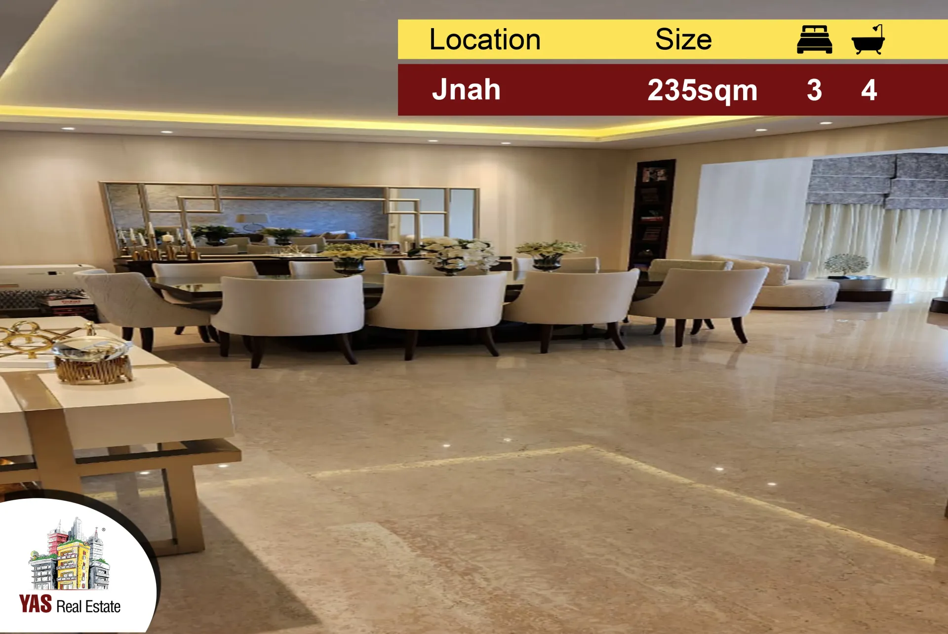 Apartment for Sale in Jnah - 3 bed, 4 bath