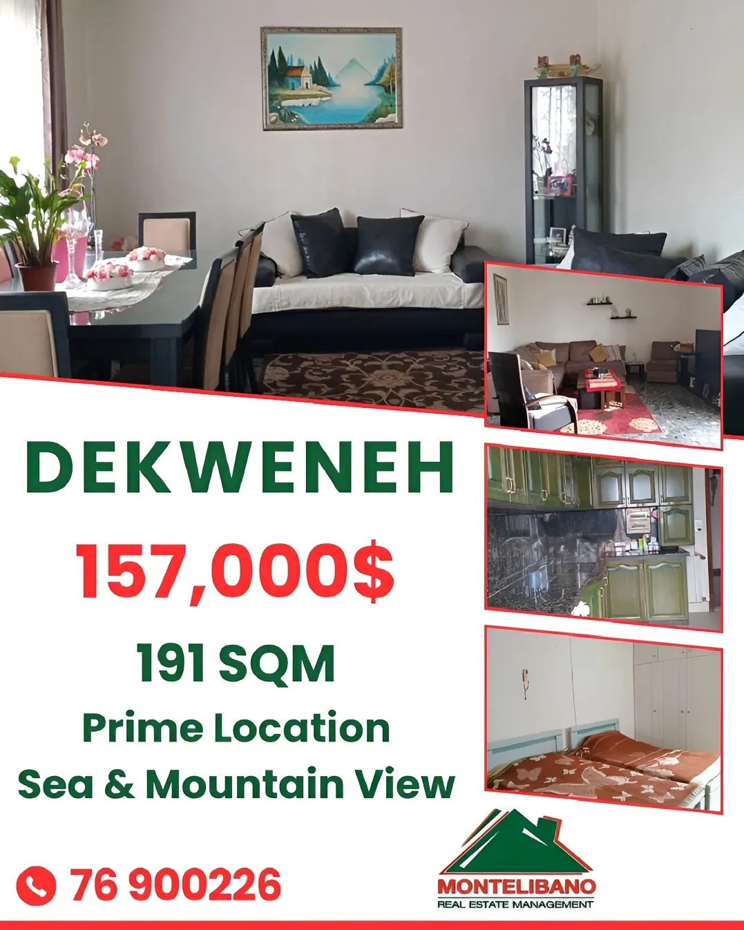 Apartment for sale in Dekwaneh, Lebanon - 3 bed, 2 bath