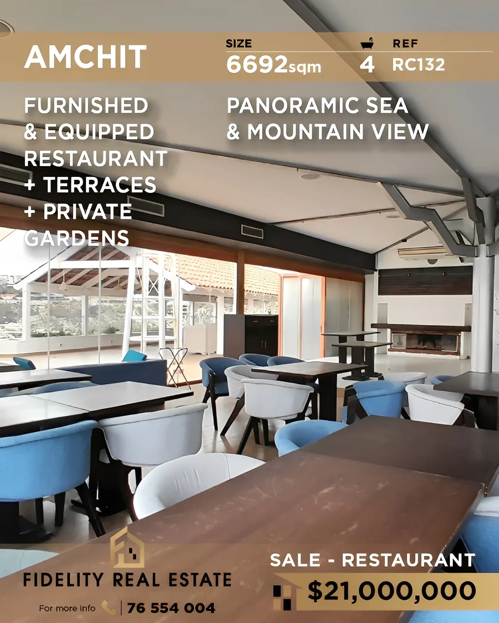 Restaurant for Sale in Aamchit, Lebanon