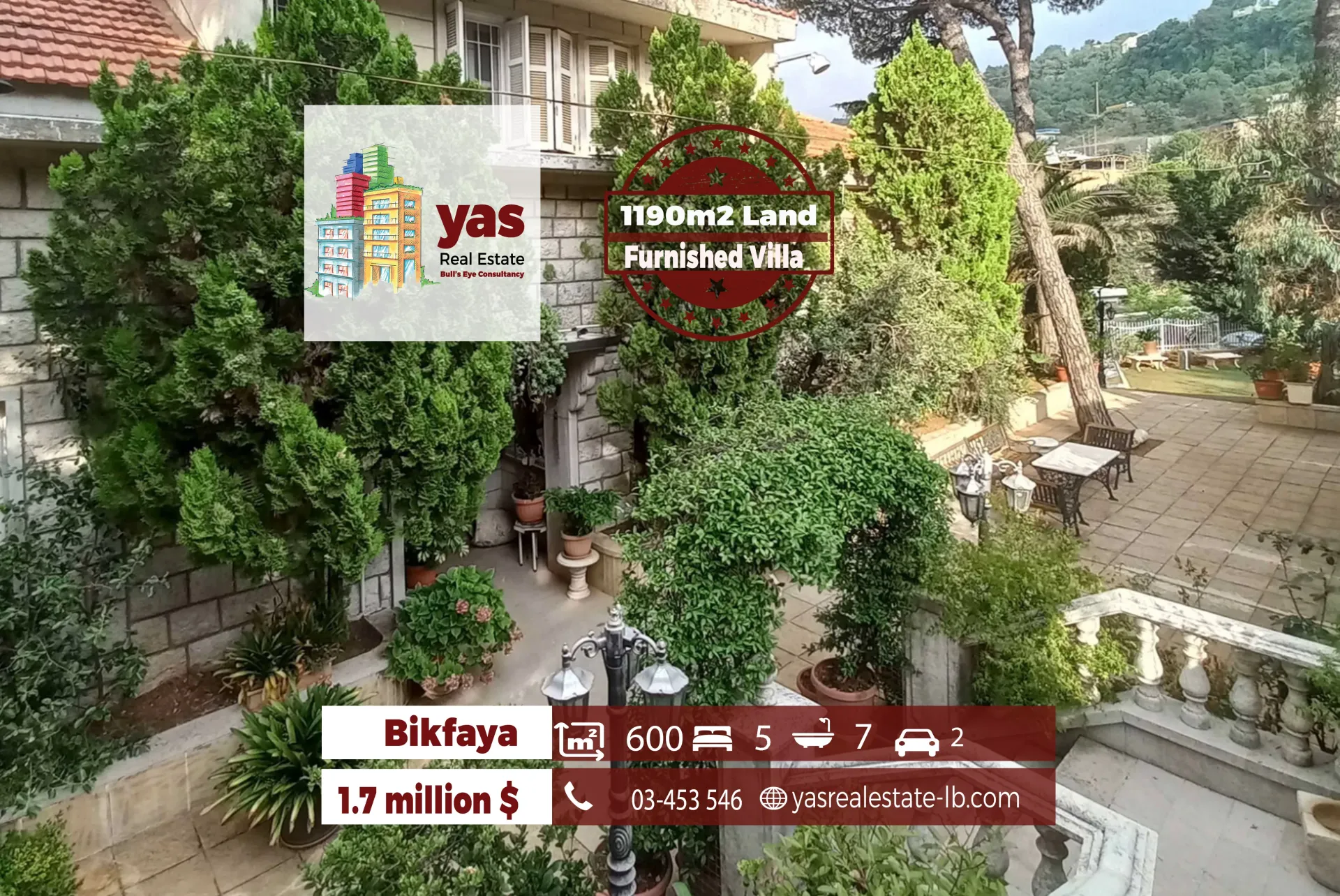 Villa for Sale in Bikfaya - 5 bed, 7 bath