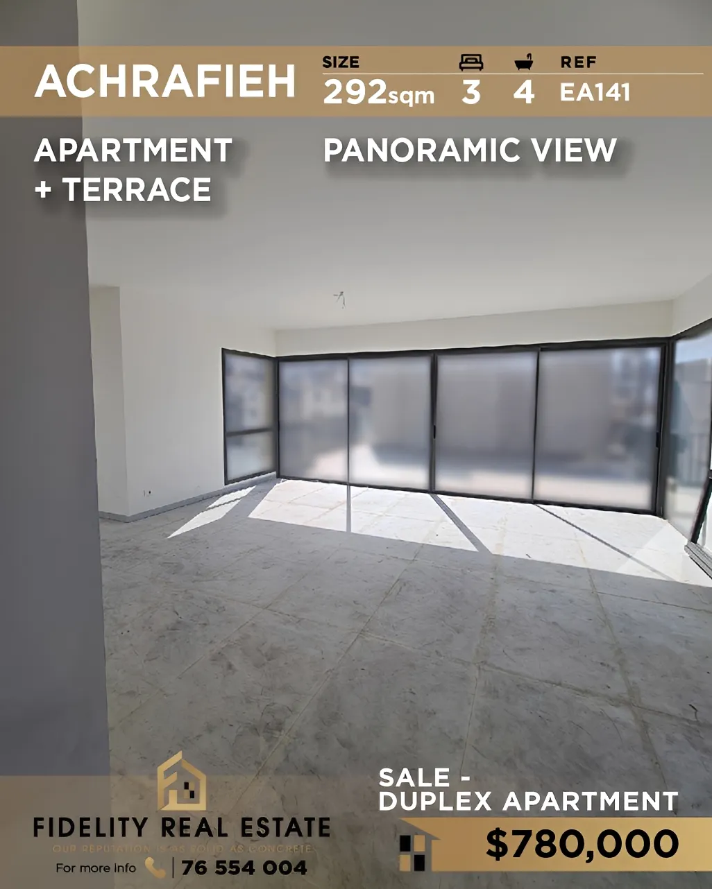 Apartment for sale in Achrafieh, Beirut, Lebanon - 3 bed, 4 bath
