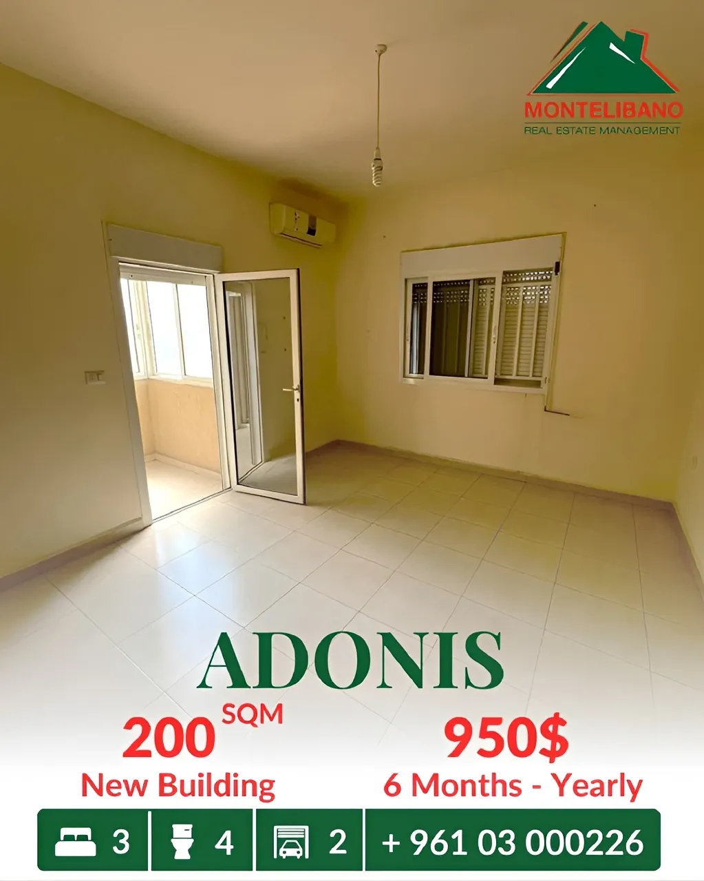 Apartment for rent in Adonis, Lebanon