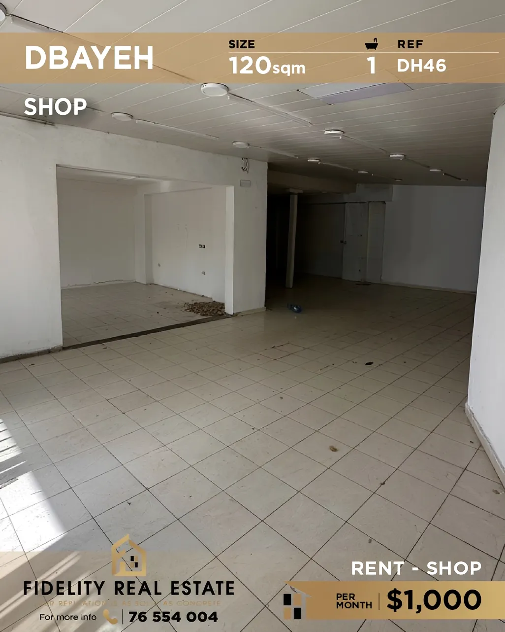 Shop for rent in Dbayeh, Lebanon