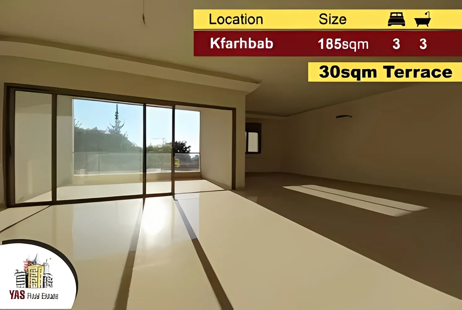 Apartment for Sale in Kfar Hbab - 3 bed, 3 bath
