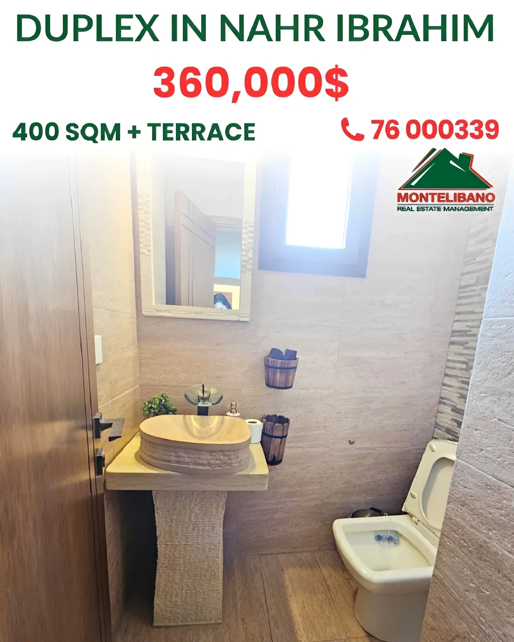 Duplex for sale in Nahr Ibrahim, Lebanon