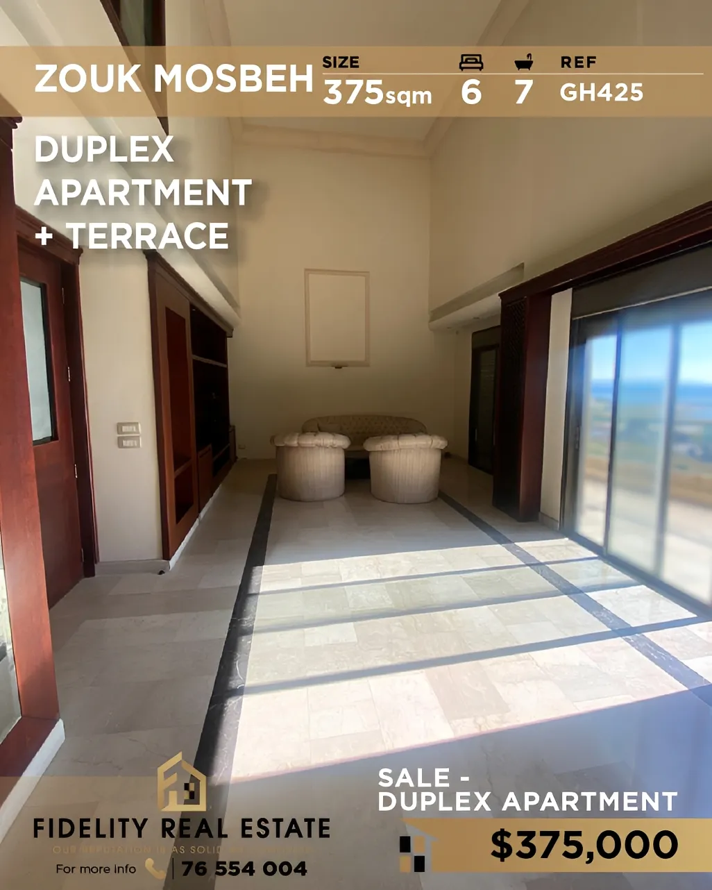 Apartment for sale in Zouk Mosbeh, Lebanon - 6 bed, 7 bath