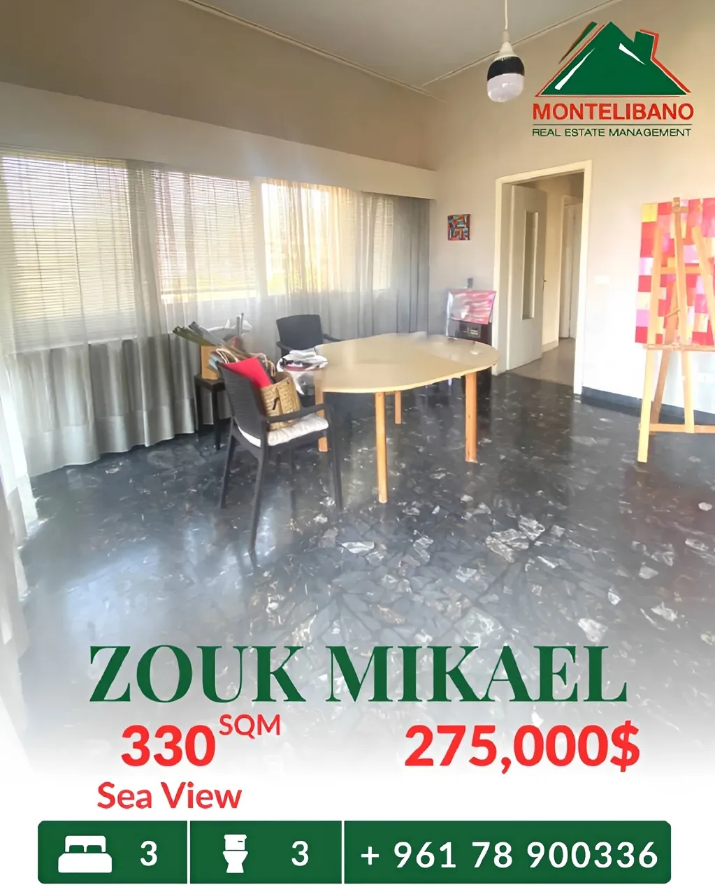 Apartment for sale in Zouk Mikael