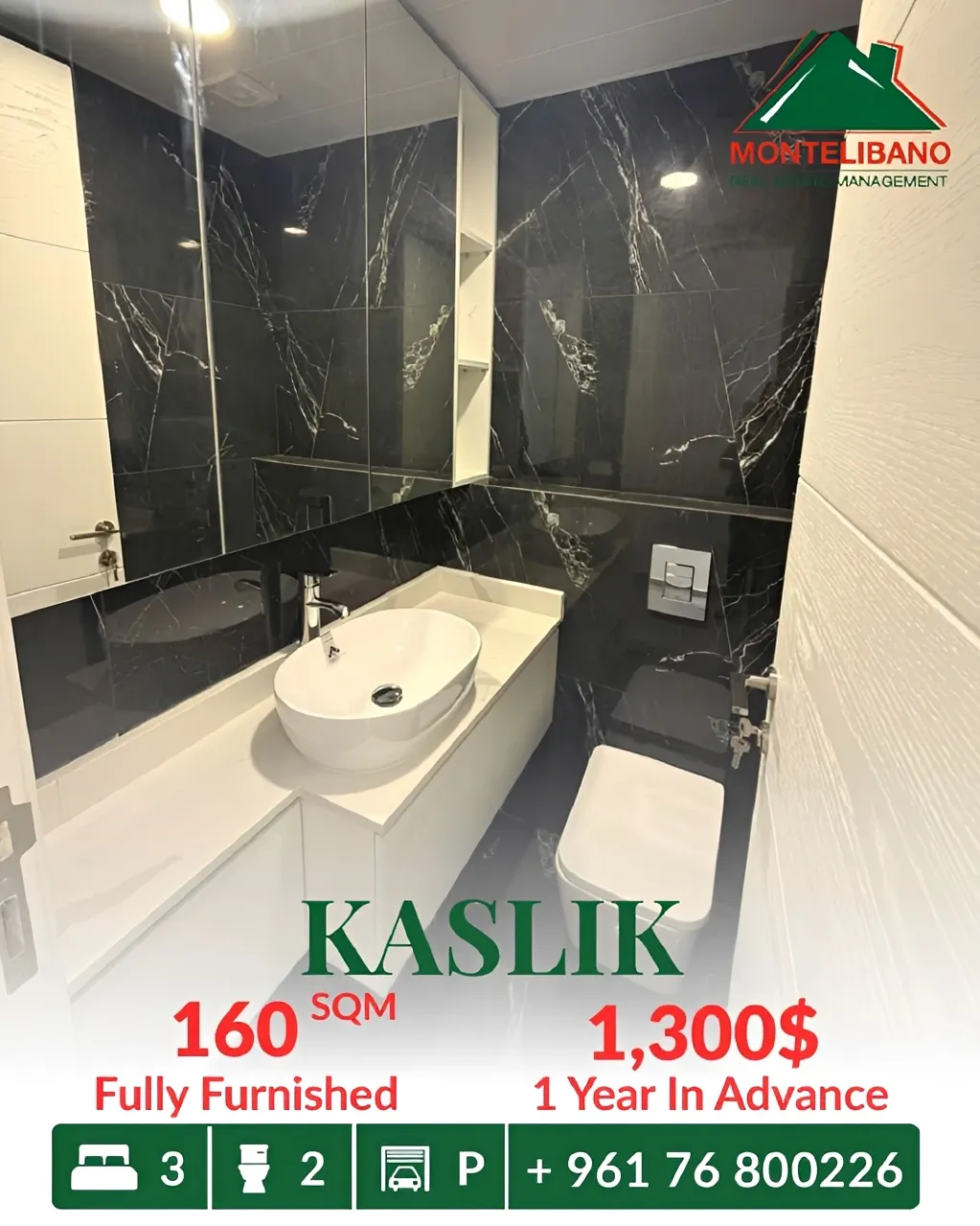 Apartment for rent in Kaslik