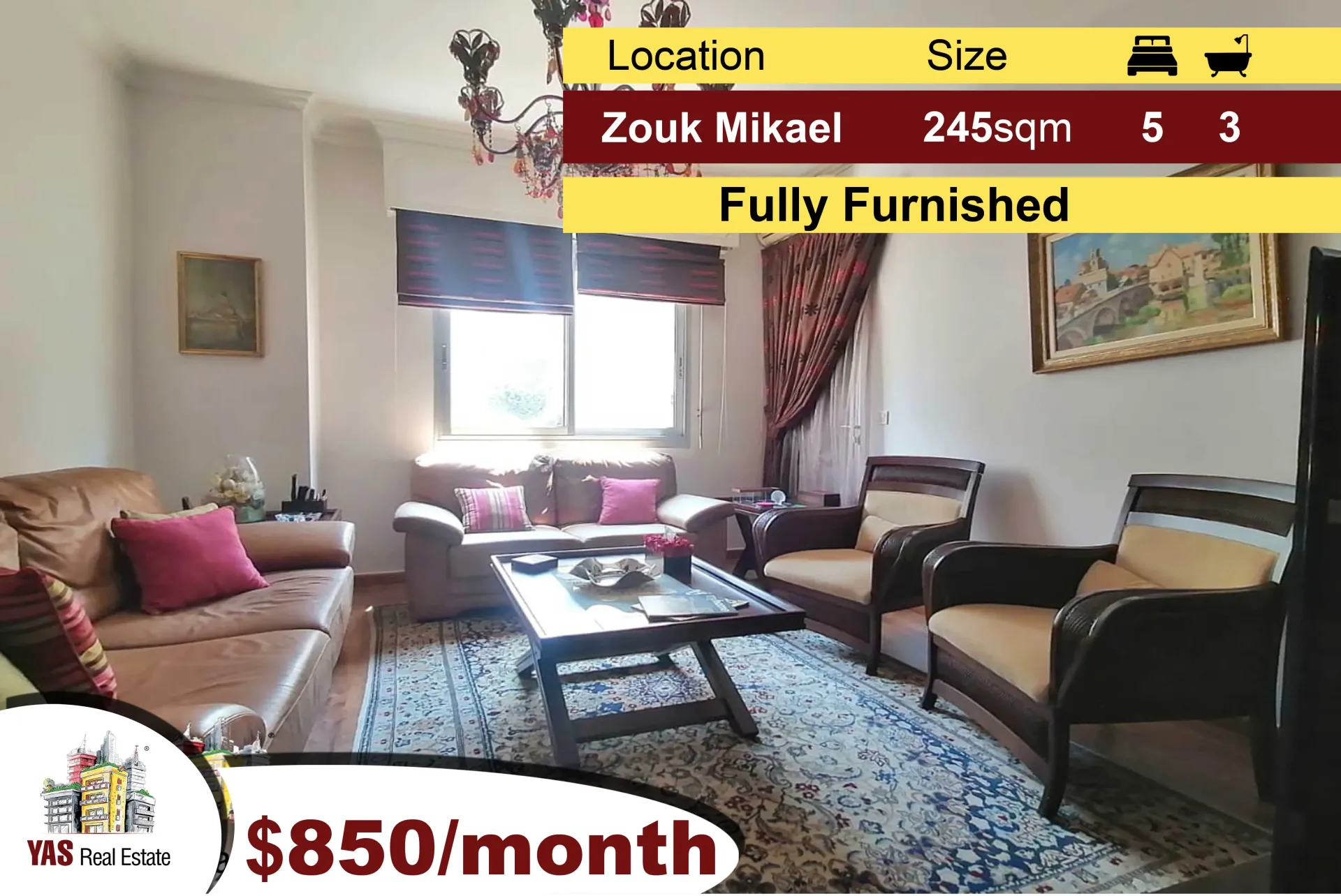 Apartment for Rent in Zouk Mikael