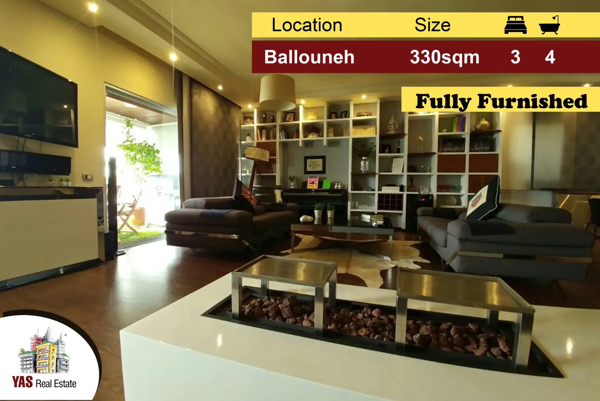 Apartment for Sale in Ballouneh - 3 bed, 4 bath